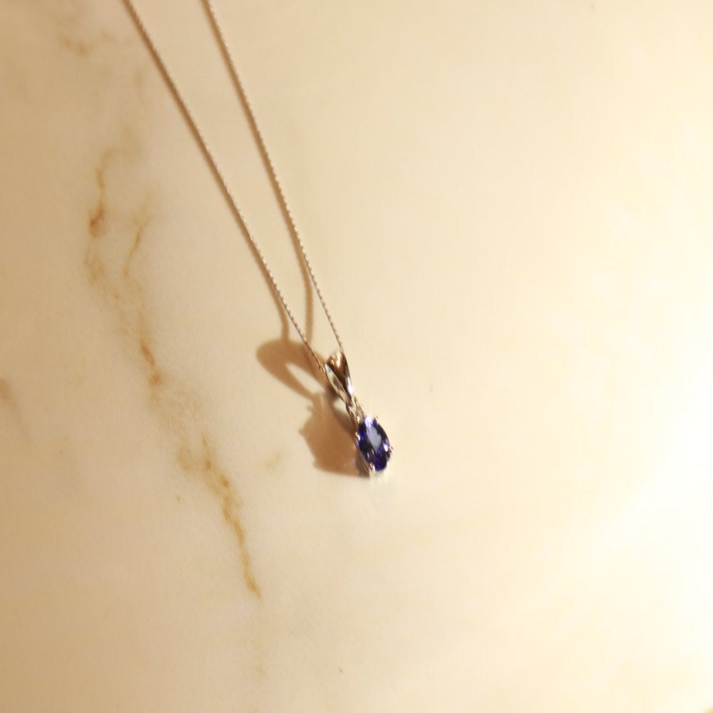 Gin & Grace 10KT WG Tanzanite and Diamond Accent Pendant Necklace