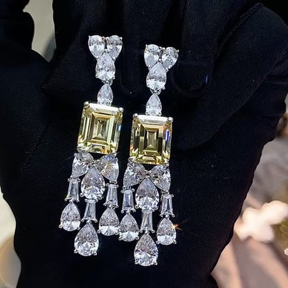 Vintage Geometric Diamond Women'S Earrings