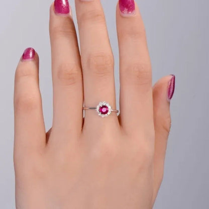 New Women Fashion Noble Ruby Ring Gold-Plated Jewelry Engagement Ring