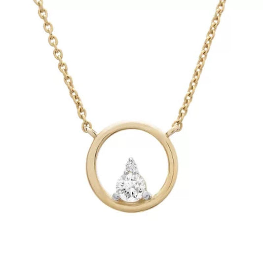 0.10 CT. T.W. Diamond Circle Neckalce in 14K Yellow Gold (I, I1)