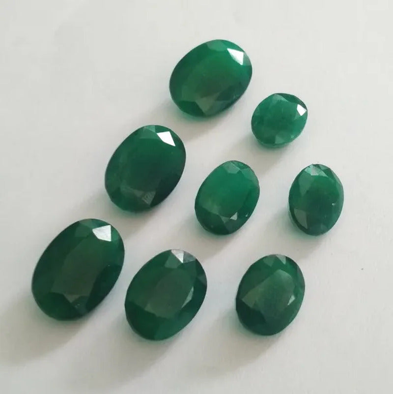 NATURAL EMERALD ZAMBIAN CUT FACETED OVAL SHAPE LOOSE GEMSTONES