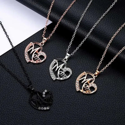 MOM Necklace and Ring Set Zircon Plated 925 Silver Jewelry Set Love Gift for Mot