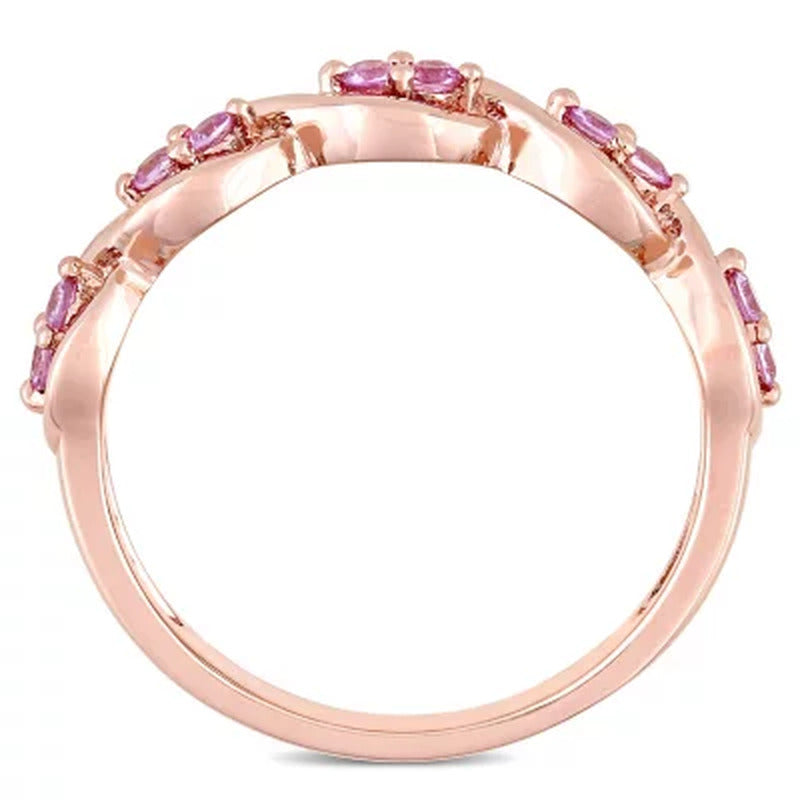 Pink Sapphire Infinity Design Ring in 14K Rose Gold