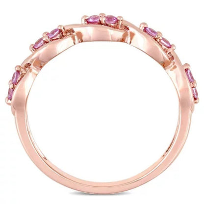 Pink Sapphire Infinity Design Ring in 14K Rose Gold