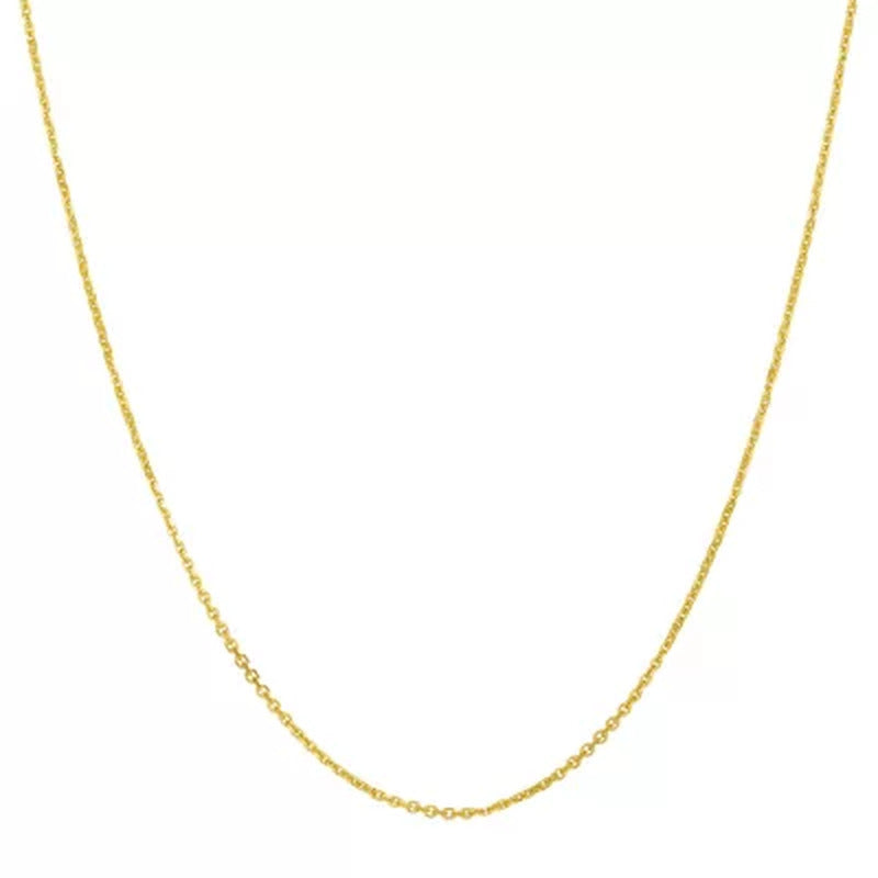 Adjustable Cable Link Chain Necklace, .90Mm in 14K Gold