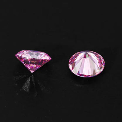 Top Pink Morsonite Naked Diamond Gem Vvs1 Excellent round Cut Cream Ring Finger