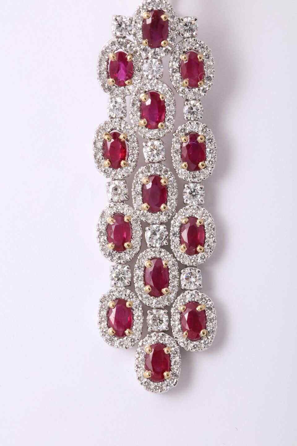 Ruby and Diamond Chandelier Earrings