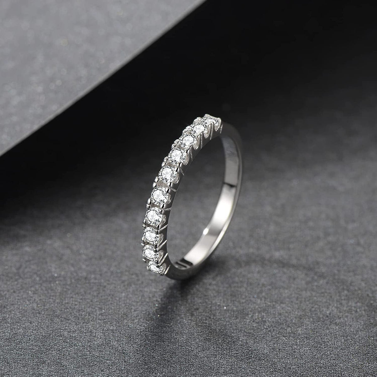 Moissanite Eternity Ring, Wedding Band for Women 0.4Ct Moissanite Lab Created Di