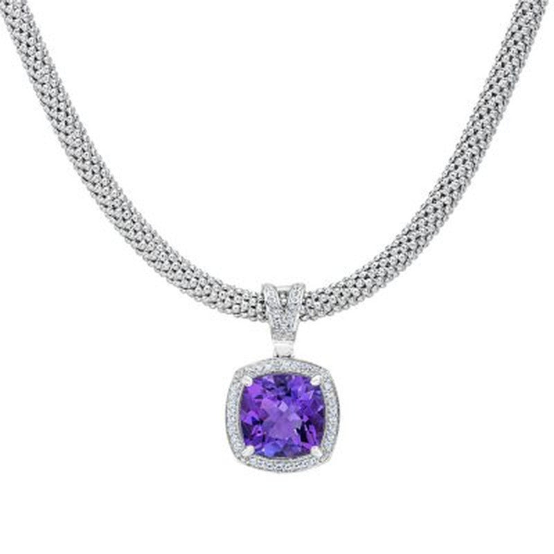 Amethyst and White Topaz Necklace in Italian Sterling Silver