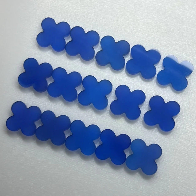 Four Leaf Clover Stone 13X13X2Mm Natural Green Malachite for VC Necklace Making