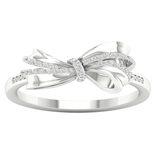 Imperial 1/8Ct TDW Diamond 10K White Gold Knot Ring (H-I, I2)