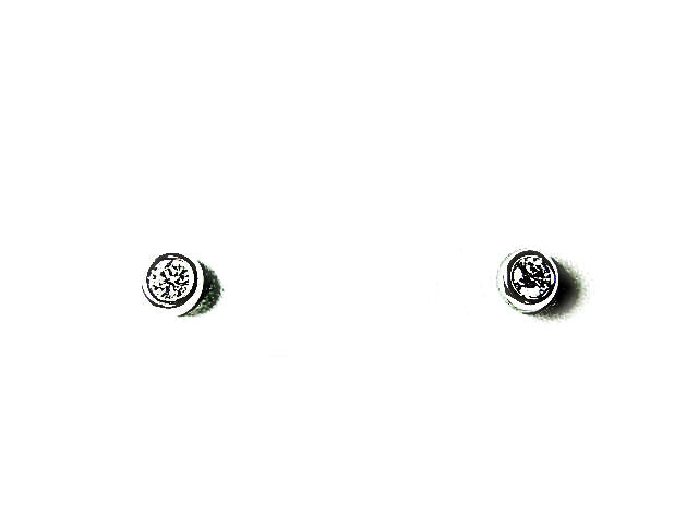 DIAMOND ROUND BR SHAPE STUD EARRING BEZEL SET