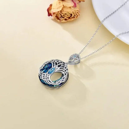 European and American Fashion Women Celtic Life Tree Crystal Pendant Necklace 92