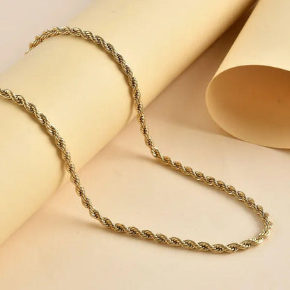 Shop LC Stainless Steel Yellow Gold ION Plated Necklace for Women Size 20-22" 19