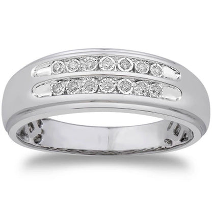 0.09 CT. T.W. Men'S Diamond Wedding Band in 14K White Gold