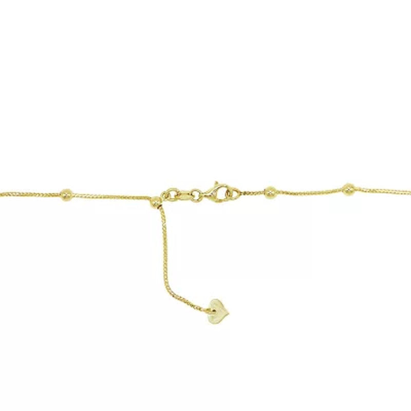 14K Yellow Gold Station Bead Necklace