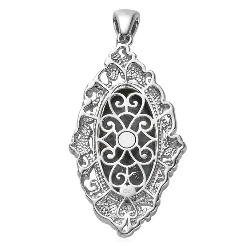 Shop LC Women Platinum Plated Lapis Lazuli Solitaire Pendant Gifts