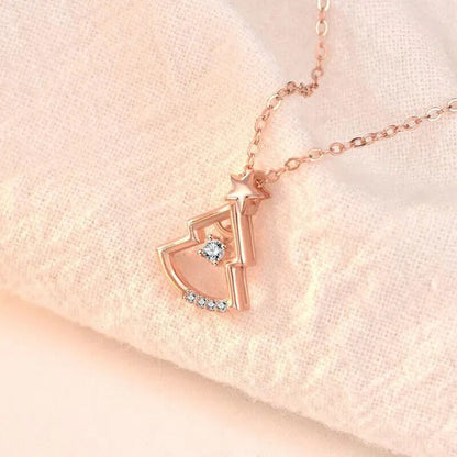 Original S925 Silver Zircon Christmas Tree Necklace Women'S Silver Ornaments