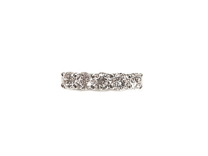 1.09 CT 5 STONE TOP SET COMMON PRONG SET DIAMOND BAND PLATINUM ANNIVERSARY BAND