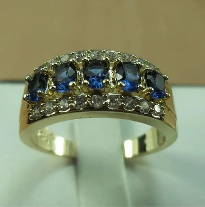 Natural 2.95CT Ruby/Emerald/Sapphire/Alexandrite/White Diamond 14K Yellow Gold R