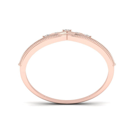 1/8Ct TDW Diamond 10K Rose Gold Crown Fashion Ring