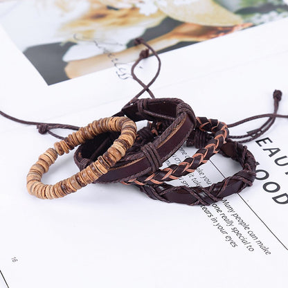Men Bracelet Bracelet Braided Multilayer Simple Vintage Leather Bracelets