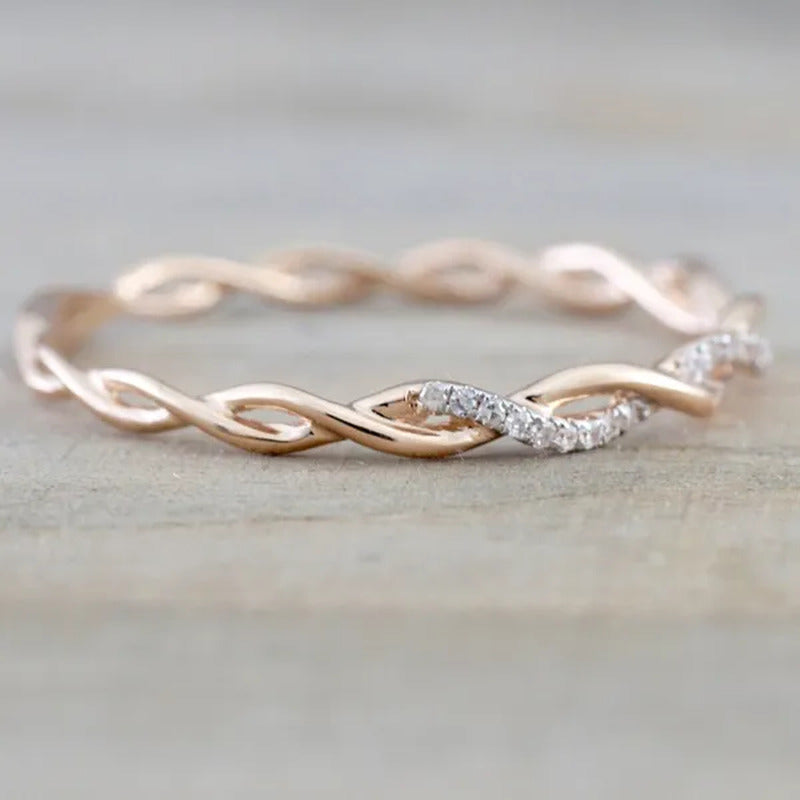 Twisted Shape,Diamond Wedding Band ,FULL Eternity Ring,Engagement Ring,Stacking