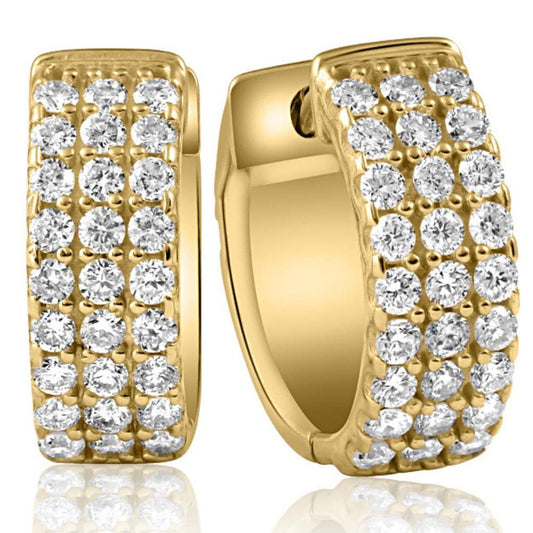 1/2 Ct Diamond Hoops Women'S Earrings 10K Yellow Gold