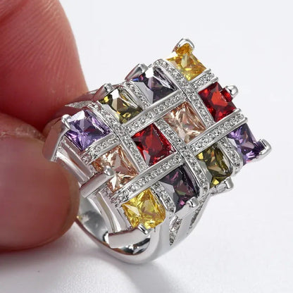 Fashion Woman Jewelry 925 Sterling Silver Gemstone Tanzanite Ruby Topaz Peridot
