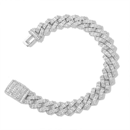 Hip Hop Square Circle Mixed Inlay 10Mm Diamond Cuban Necklace