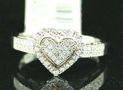 Luxurious Exquisite Fashion Solid 925 Sterling Silver Natural Heart White Sapphi
