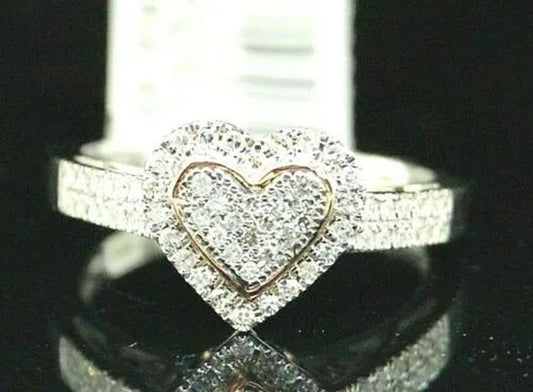 Luxurious Exquisite Fashion Solid 925 Sterling Silver Natural Heart White Sapphi