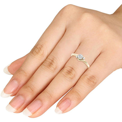 1/10 Carat T.W. Diamond Bypass Cluster 10Kt Yellow Gold Engagement Ring