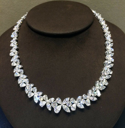 DIAMOND NECKLACE 35 ROUND 70 PEAR 70 MARQUISE SHAPE DIAMOND CHOKER SET NECKLACE