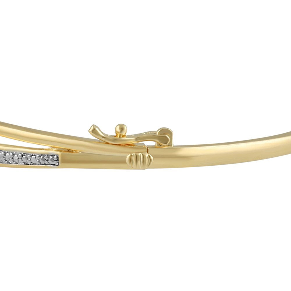 Arista Diamond Accent Fashion Bangle in 14K Yellow Gold over Brass