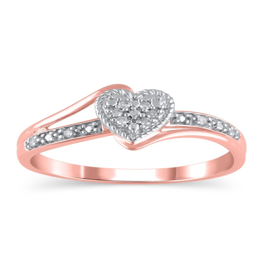 Diamond Accent (I3 Clarity, J-K Color) Hold My Hand Diamond Heart Promise Ring i