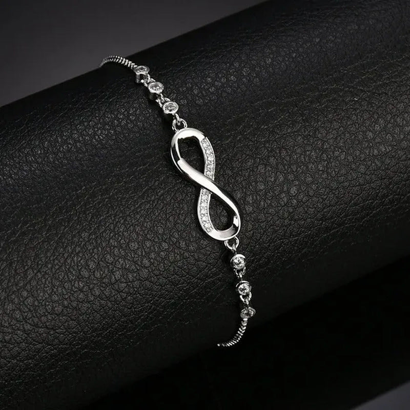 2020 New Arrival 925 Sterling Silver Charm Bracelet Jewelry Infinity Eight Cryst