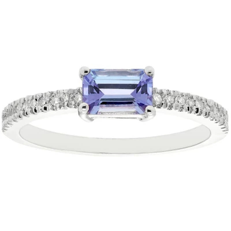 Genuine Tanzanite and 0.11 CT. T.W. Diamond Ring in 14K Gold