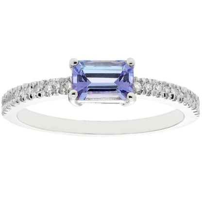 Genuine Tanzanite and 0.11 CT. T.W. Diamond Ring in 14K Gold