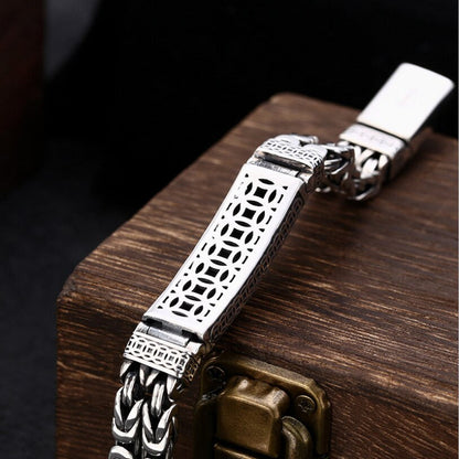Real Silver Retro Thick Personalized Lucky Pixiu Bracelet Men Man Thai Silver