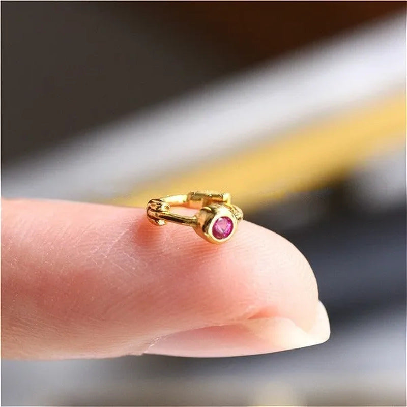 1PC Tiny Color Diamond Hoop Earrings Huggie Hoops Dainty Ear Bone Earrings