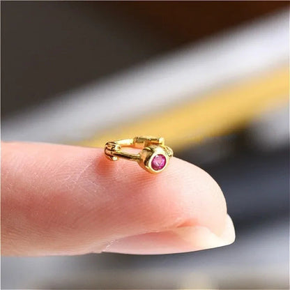 1PC Tiny Color Diamond Hoop Earrings Huggie Hoops Dainty Ear Bone Earrings