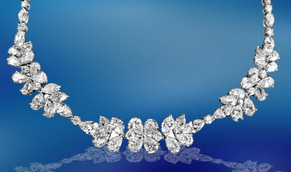 DIAMOND NECKLACE ROUND 37 PIECE MARQUISE 45 PIECE PEAR SHAPE 24 PIECE NECKLACE