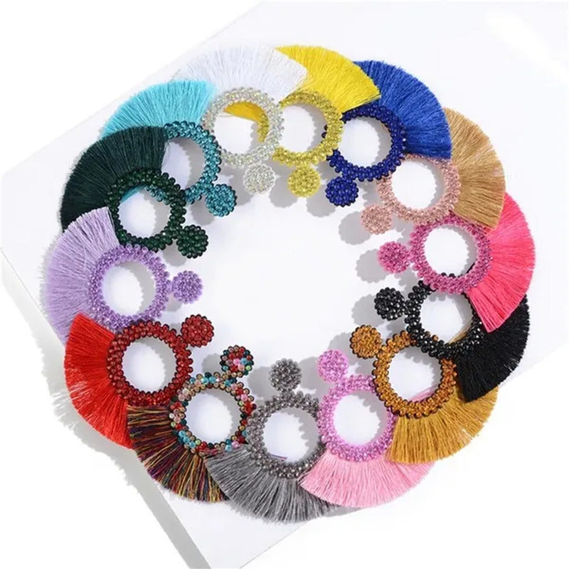Tassel Earrings Women Punk Earings Fashion Jewelry Hanging Crystal Star Girls Ea