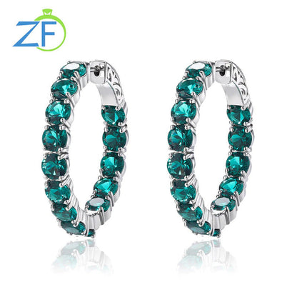 925 Silver Clip Earring for Women Natural Peridot 15.5 Carats Real Gem Colorful