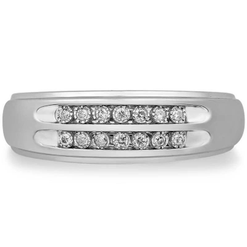 0.09 CT. T.W. Men'S Diamond Wedding Band in 14K White Gold