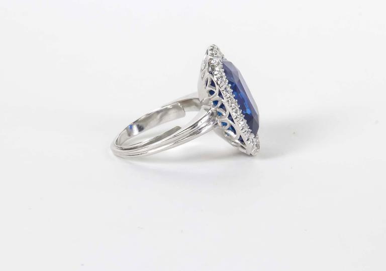 GIA certified 15.02 carat Cushion cut Burma Blue Sapphire 100% natural gemstone