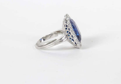 GIA certified 15.02 carat Cushion cut Burma Blue Sapphire 100% natural gemstone