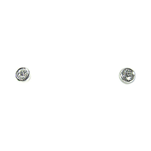 DIAMOND ROUND BR SHAPE STUD EARRING BEZEL SET