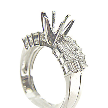 DIAMOND 8 PRINCESS SHAPE 13 BAGUETTE SHAPE 2 PIECE ENGAGEMENT SETTING